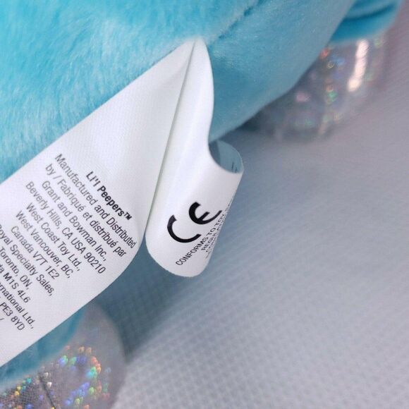 Little Peepers Russ Big Eyes Unicorn Blue Pink Silver Twinkle Large 20" - Picture 8 of 8